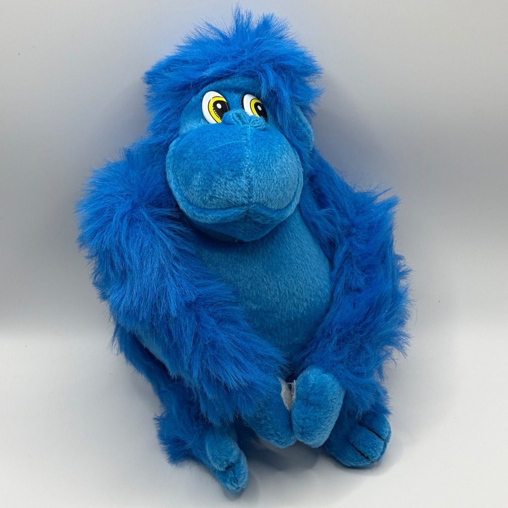 Toy Factory Blue Orangutan Plush Kids 9" Monkey Blue Shaggy Long Arm Gorilla Toy